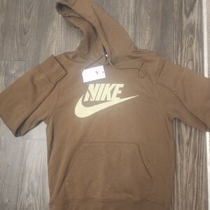Nike Men's Tan and cream Sportswear Hoodie
